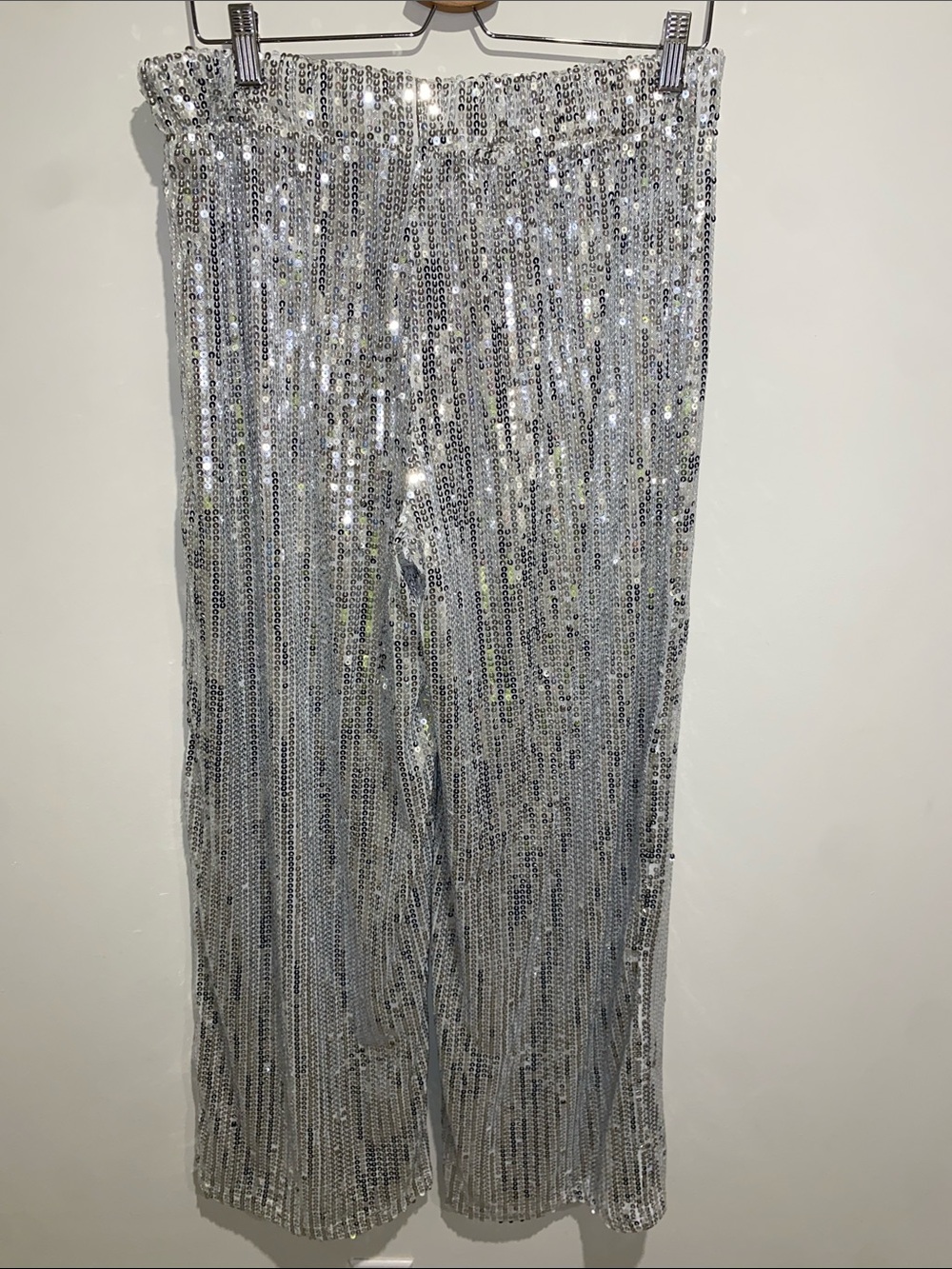 Esmara Silver Sequin Wide-Leg Pants NWT Size L 12/14 - Picture 2 of 7